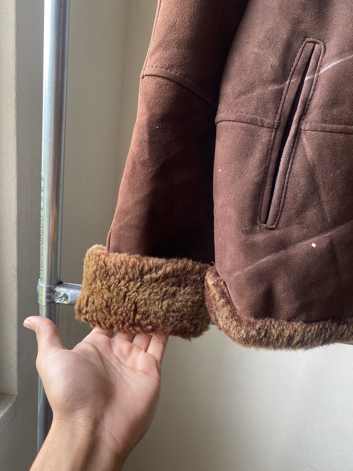 Vintage SOLETTO 80s B-3 FLIGHT JACKET LEATHER LAMBSKIN FUR LGB Size US M / EU 48-50 / 2 - 11 Thumbnail