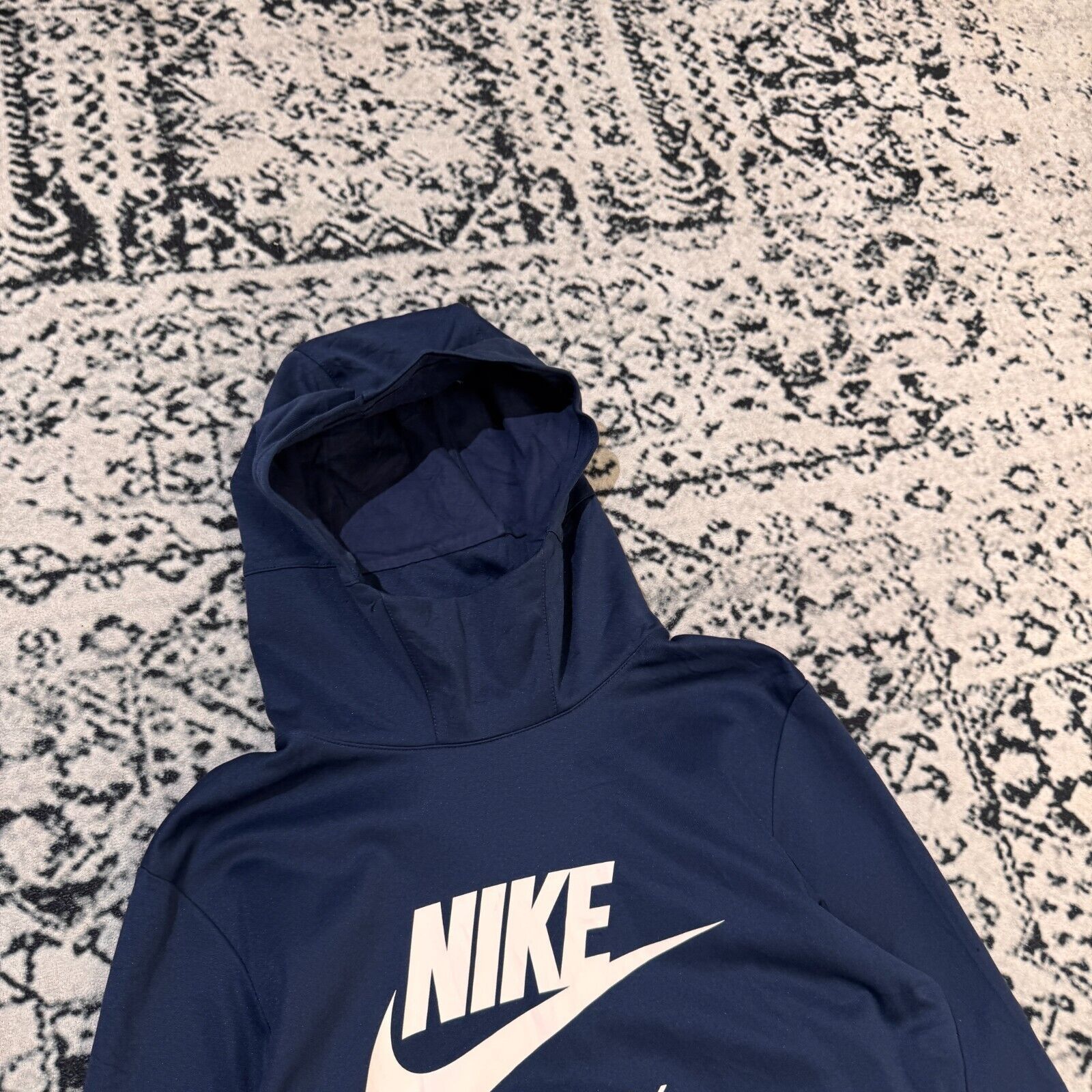 Nike × Vintage Vintage Nike Navy Blue Polyester Hoodie Size S Y2K 90s Size US S / EU 44-46 / 1 - 8 Thumbnail