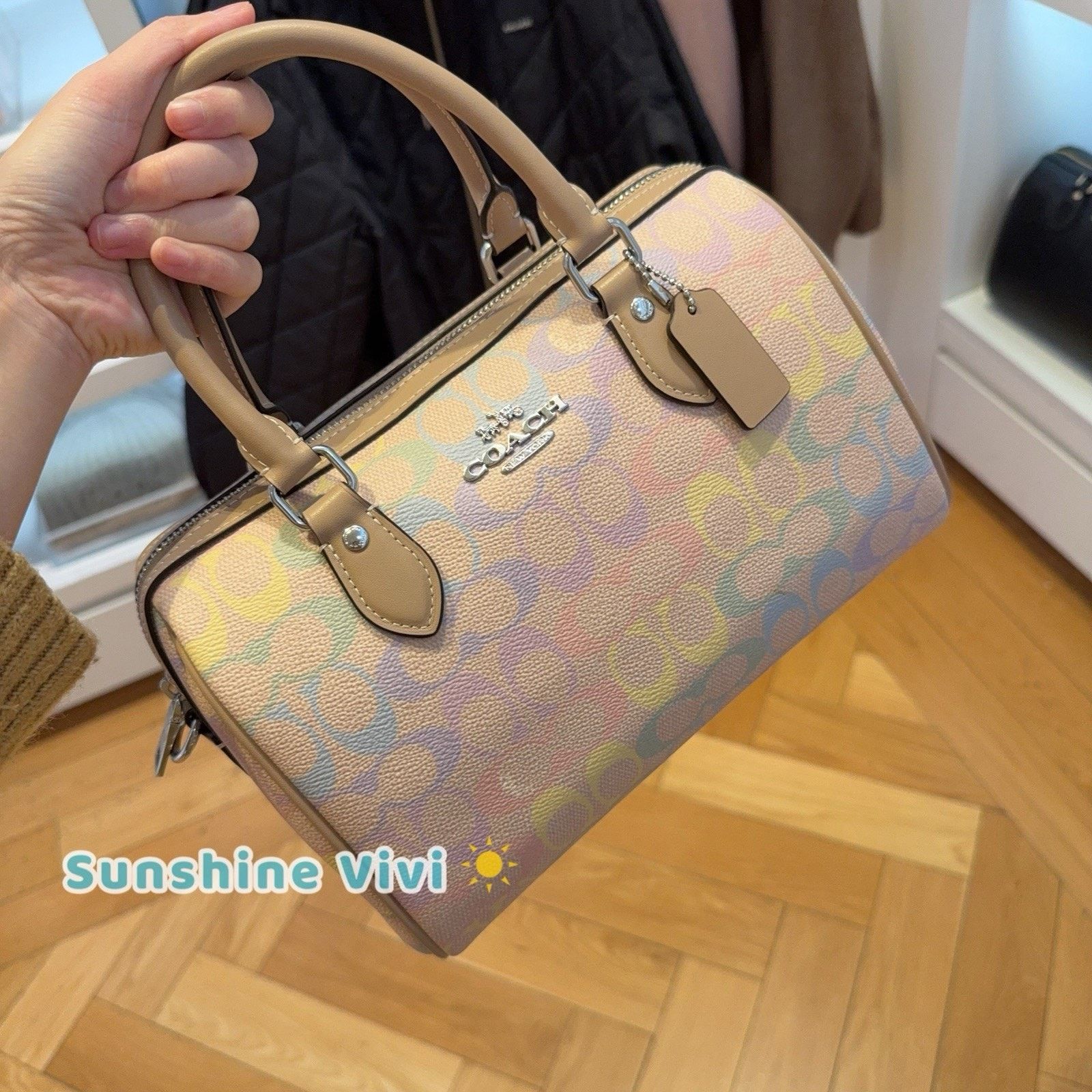 Coach NWT Coach Rowan Satchel Bag Rainbow CDA90 Sand Multi Size ONE SIZE - 7 Thumbnail