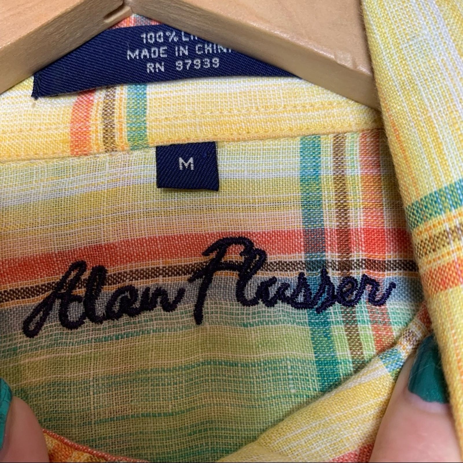 Alan Flusser Alan Flusser Linen Summer Plaid Button Up Shirt Men Med Size US M / EU 48-50 / 2 - 6 Thumbnail