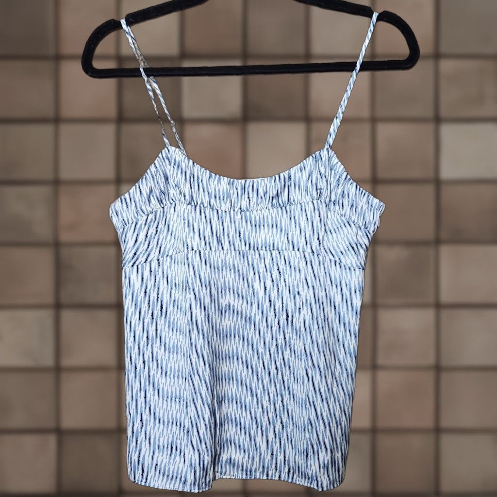 Banana Republic BANANA REPUBLIC Camisole Tank Shirt Women 4 White Black Blue Abstract Shirred NWT Adjustable Straps Lined' Size S / US 4 / IT 40 - 1 Thumbnail