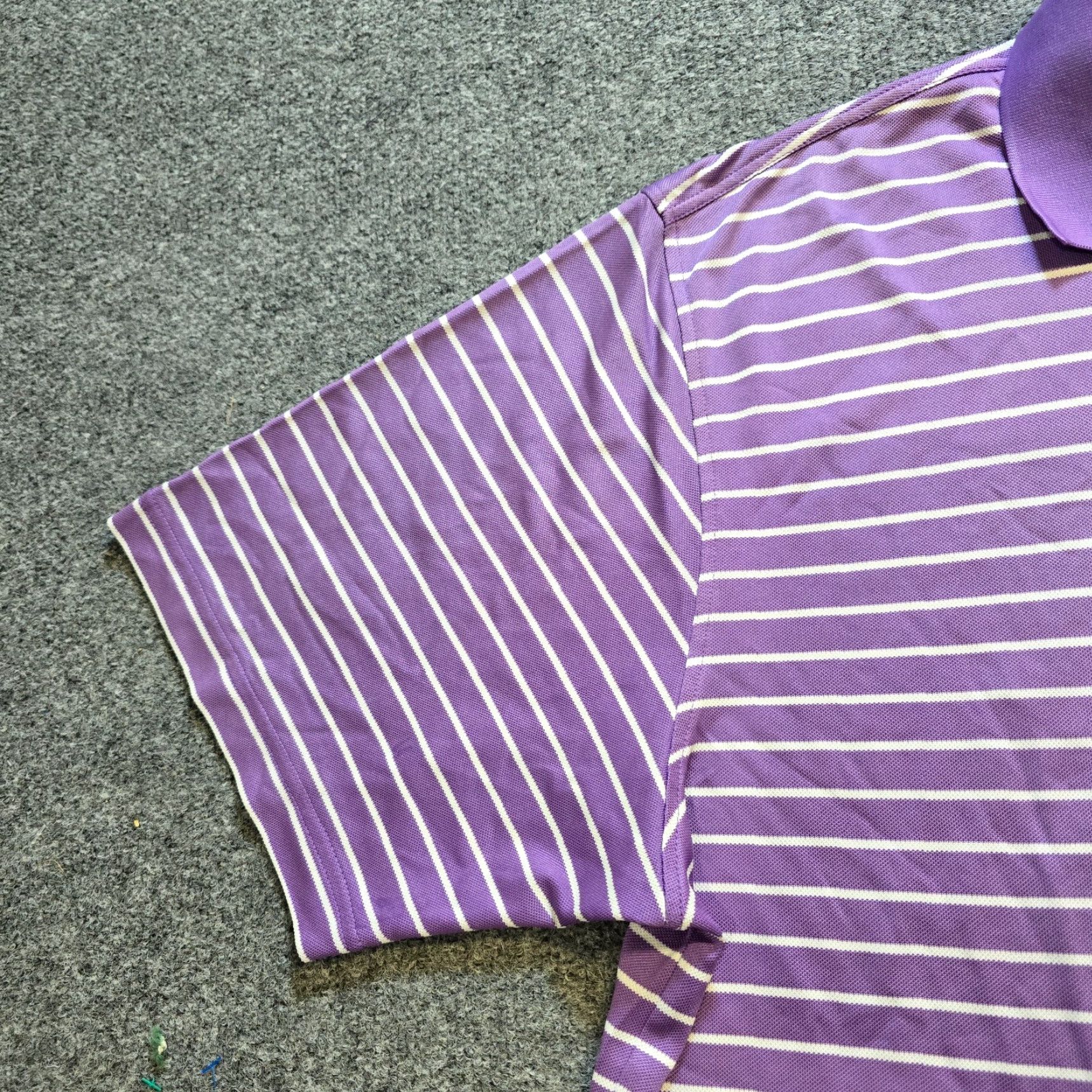 Footjoy VINTAGE FootJoy Polo Shirt Men XL Purple Striped Golf Performance Stretch Casual Basic Size US XL / EU 56 / 4 - 5 Thumbnail