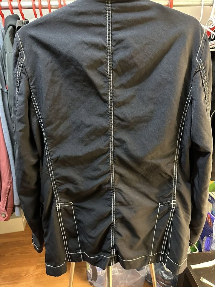 Comme des Garcons Homme Deux Comme Des Garçon Homme Contrast Stitch Nylon Blazer Jacket Size 46R - 4 Thumbnail