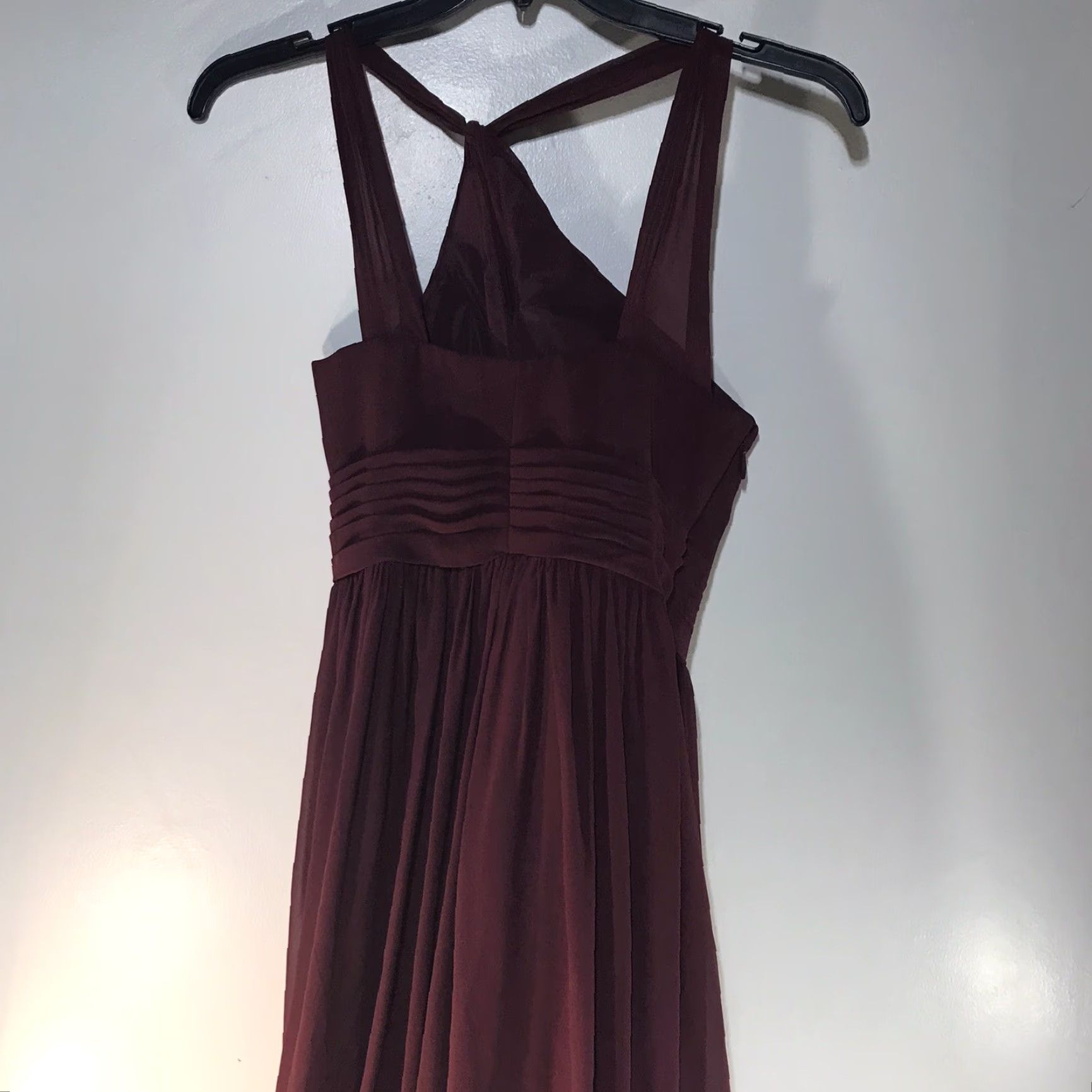 Vintage VINTAGE Azazie Burgundy Formal Maxi Dress Women’s Size 6 A-Line Keyhole Neck Wedding Evening Size M / US 6-8 / IT 42-44 - 6 Thumbnail