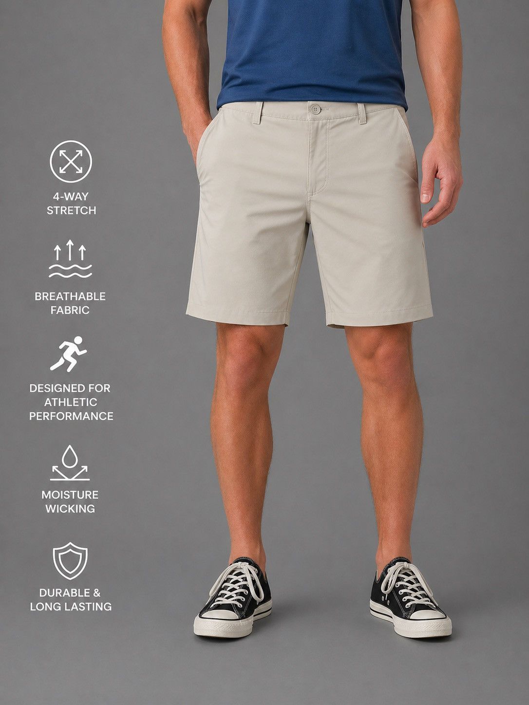 George George [George] Khaki Golf Shorts 9" Inseam Tan Beige Sz 34 Size US 34 / EU 50 - 1 Thumbnail