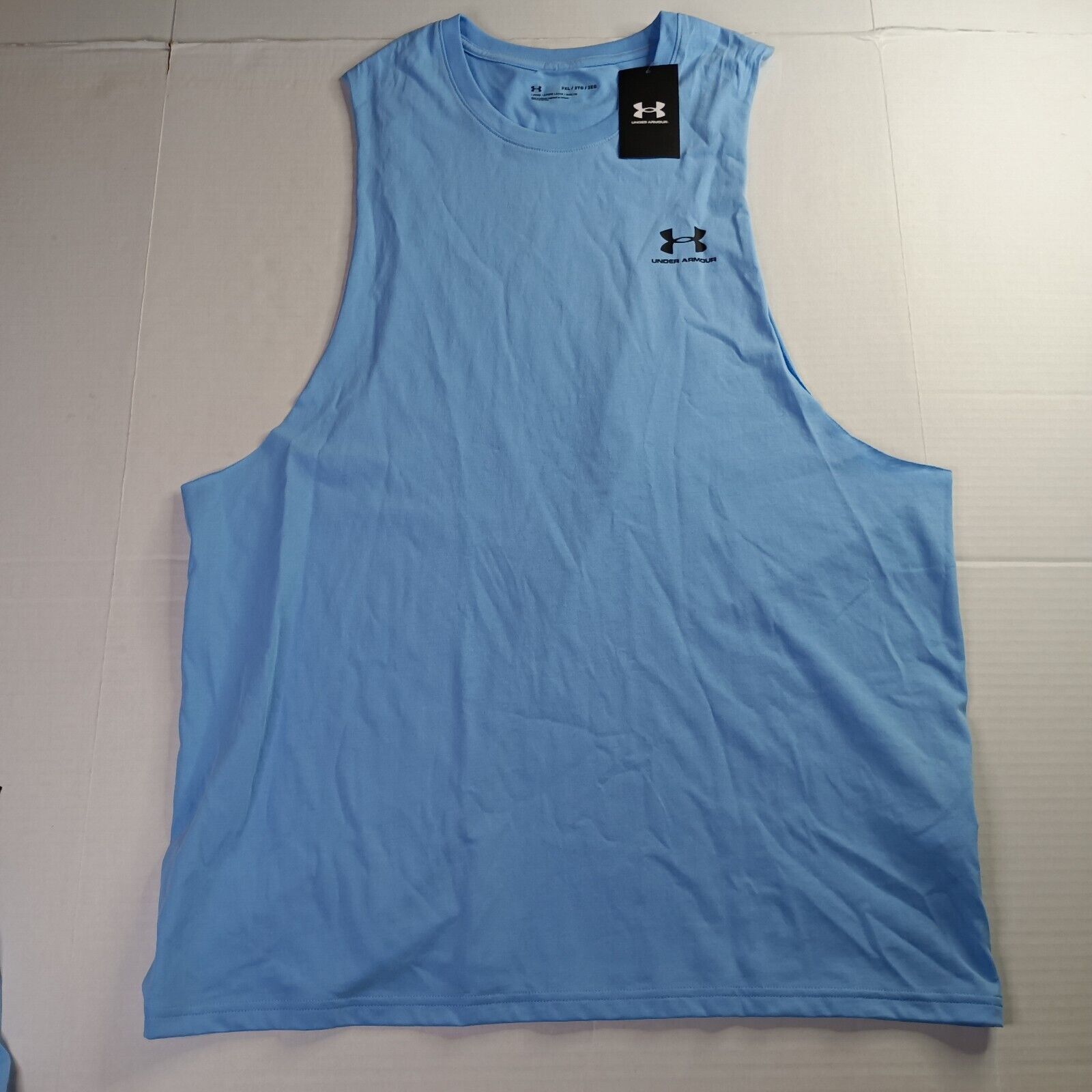 Under Armour Under Armour Tank Top Men's 2XL XXL Sky Blue Cut Off Loose Size US XXL / EU 58 / 5 - 1 Thumbnail