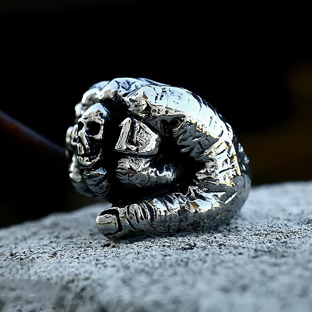 Jewelry Unique Vintage Skull Ring Size ONE SIZE - 3 Thumbnail