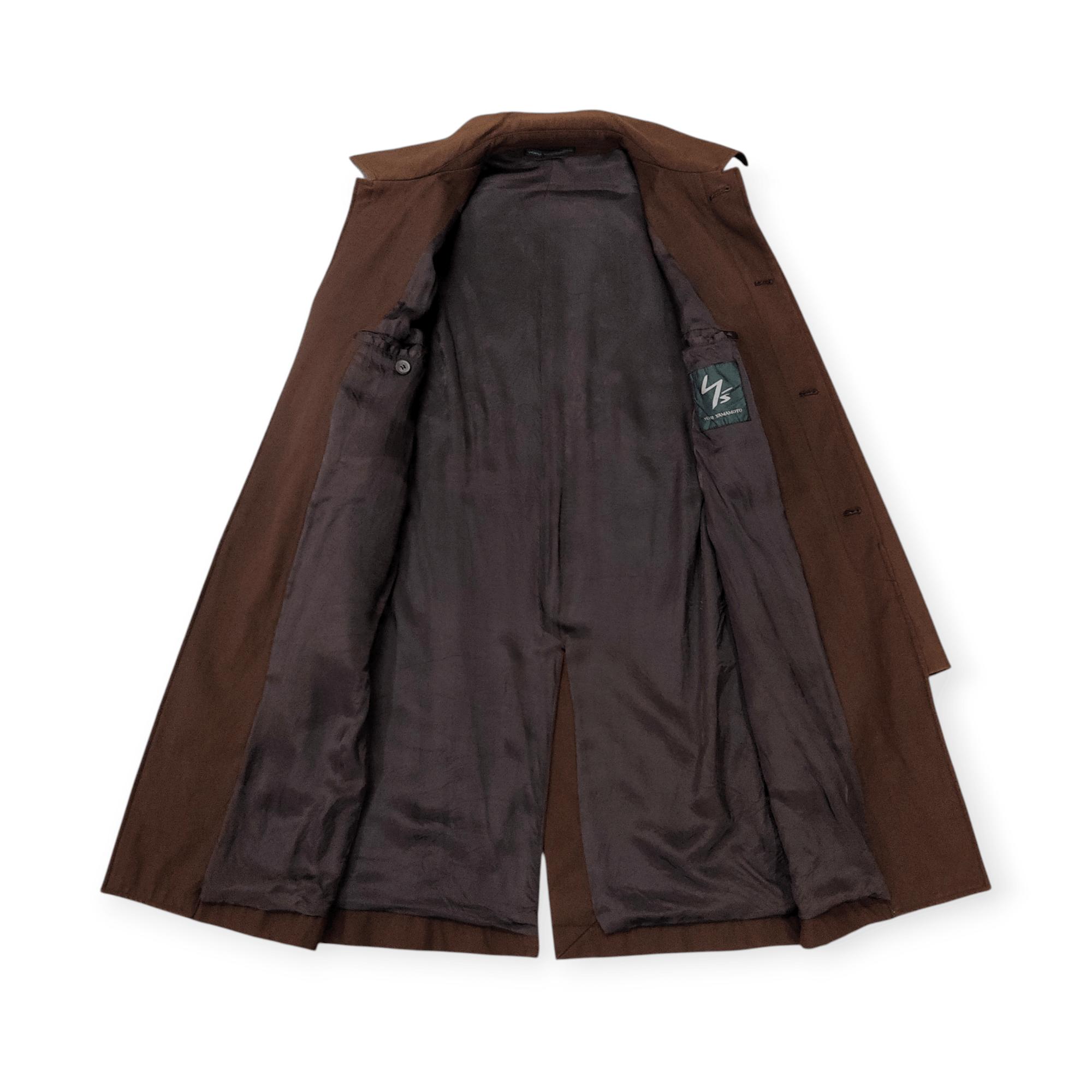 Yohji Yamamoto Yohji Yamamoto Y's Brown Trench Overcoat Jacket Size US M / EU 48-50 / 2 - 9 Thumbnail