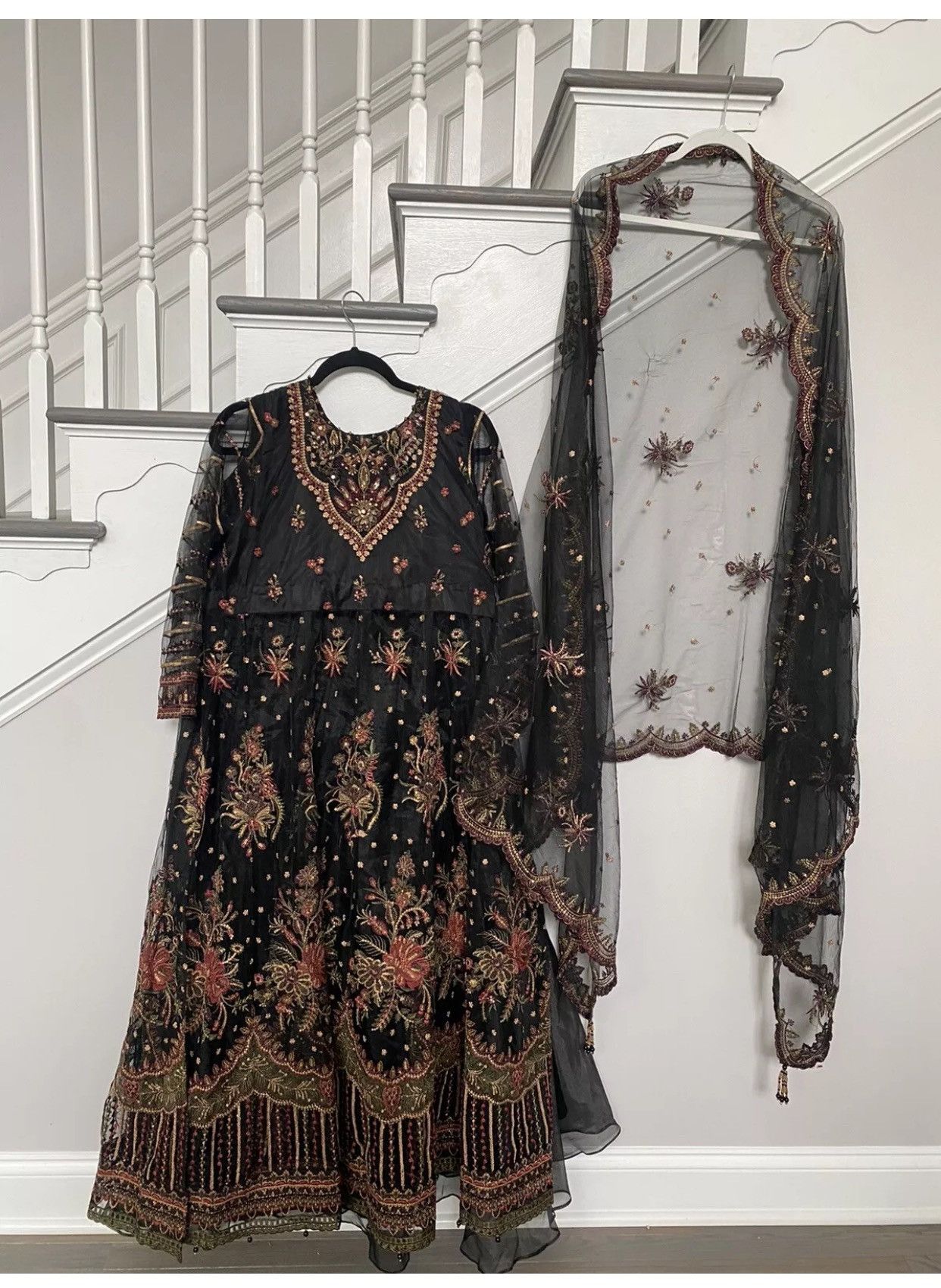 Other Party Wear Stiched Embroidered Black Net Eid Collection Size M / US 6-8 / IT 42-44 - 8 Thumbnail