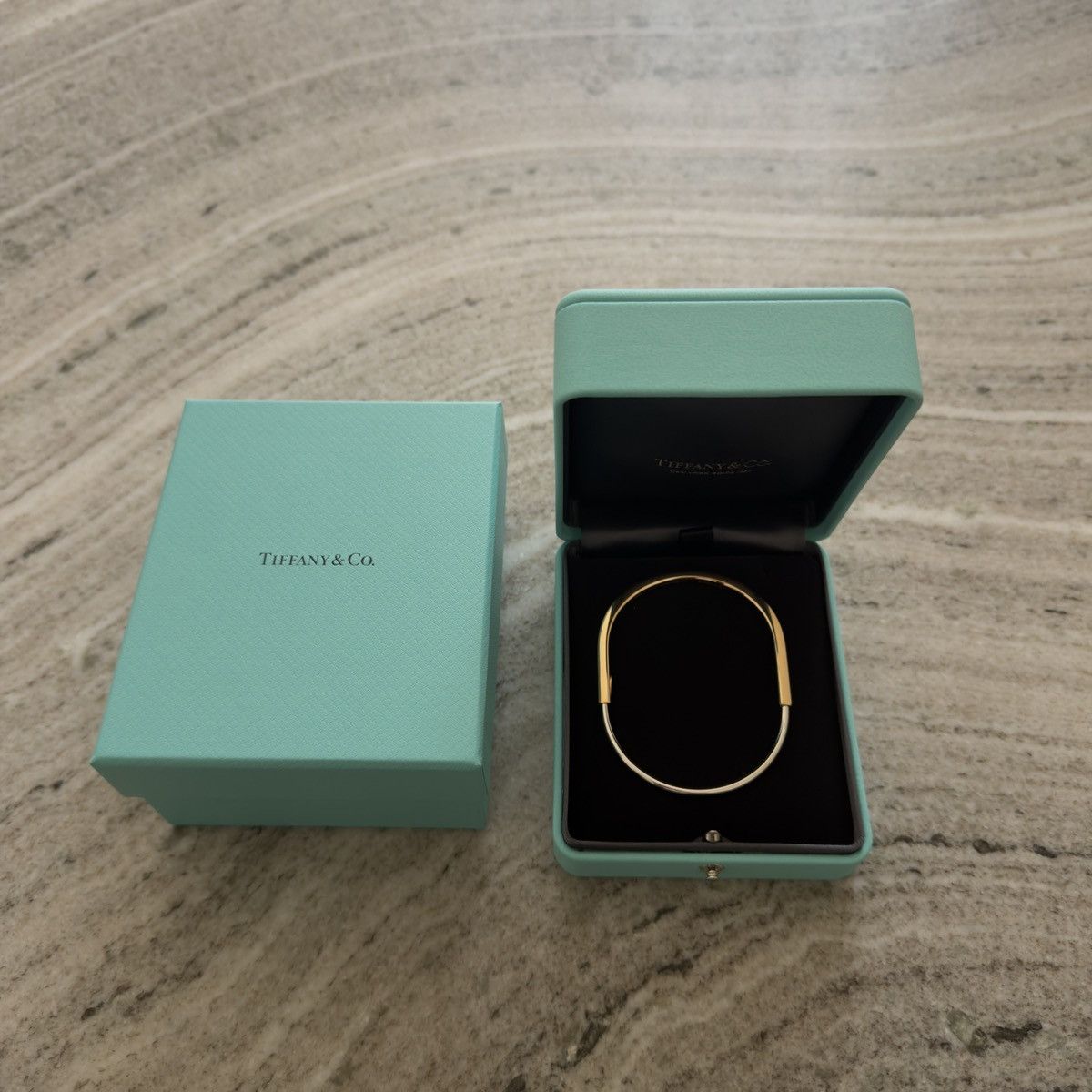 Tiffany & Co. Tiffany Lock Narrow Bangle Rose/White Gold 🚫READ DESCRIPTION Size ONE SIZE - 1 Thumbnail