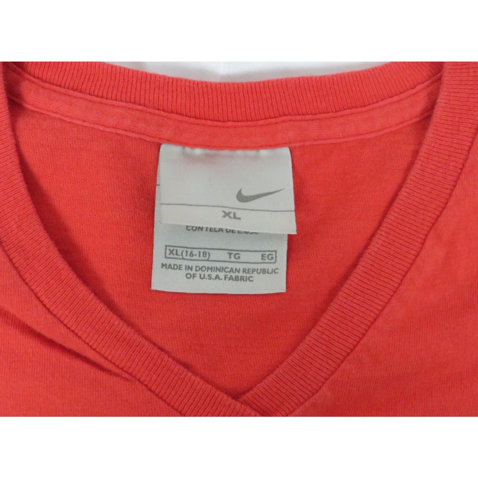 Nike VINTAGE Nike Shirt Womens XL Orange Short Sleeve V Neck Embroidered Swoosh 90s Retro Classic Sports Womens XL Orange Nike Shirt Size XL / US 12-14 / IT 48-50 - 2 Thumbnail