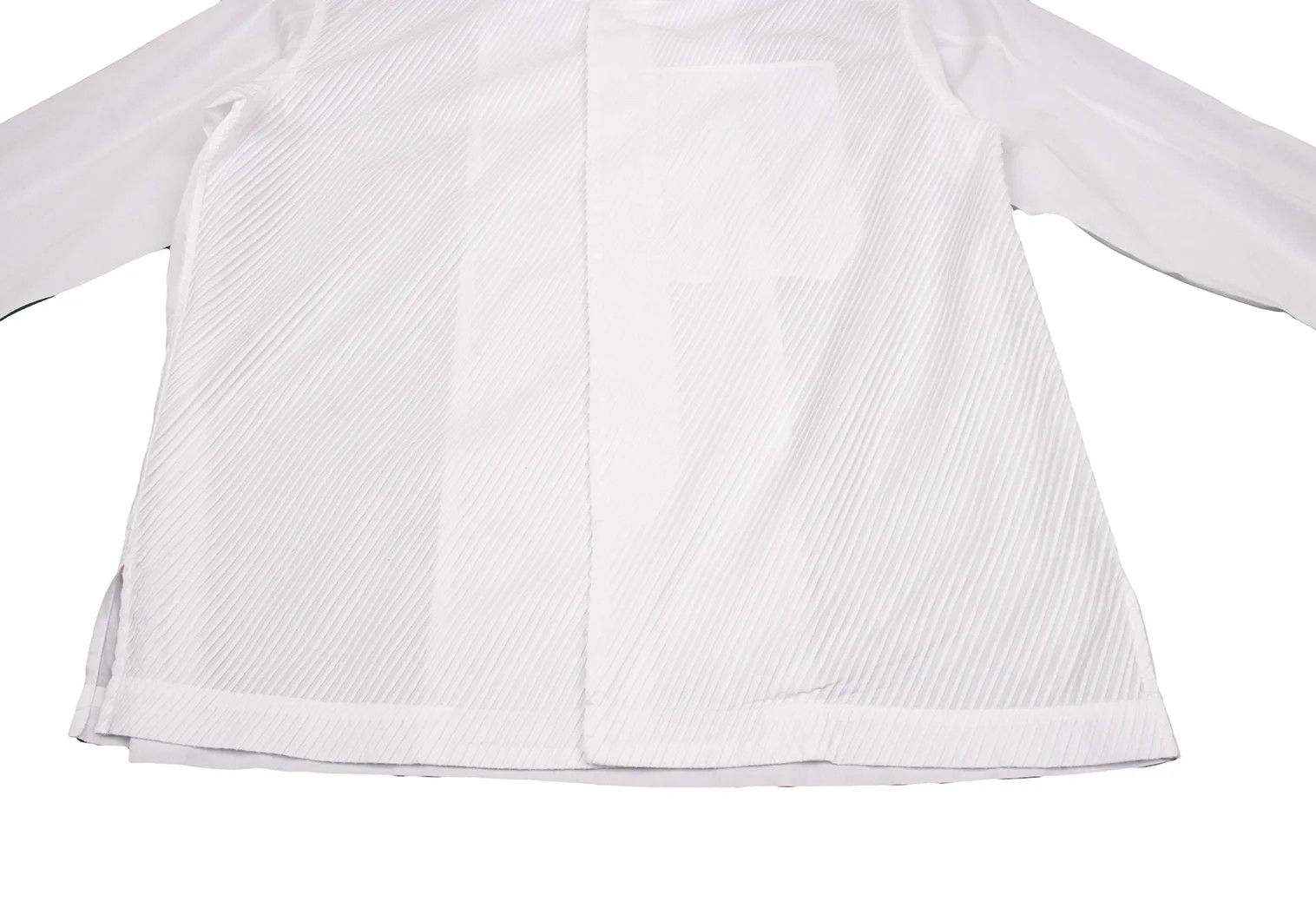 Issey Miyake Front Bias Pleats Design Long Sleeve Shirt in White Size US S / EU 44-46 / 1 - 12 Thumbnail
