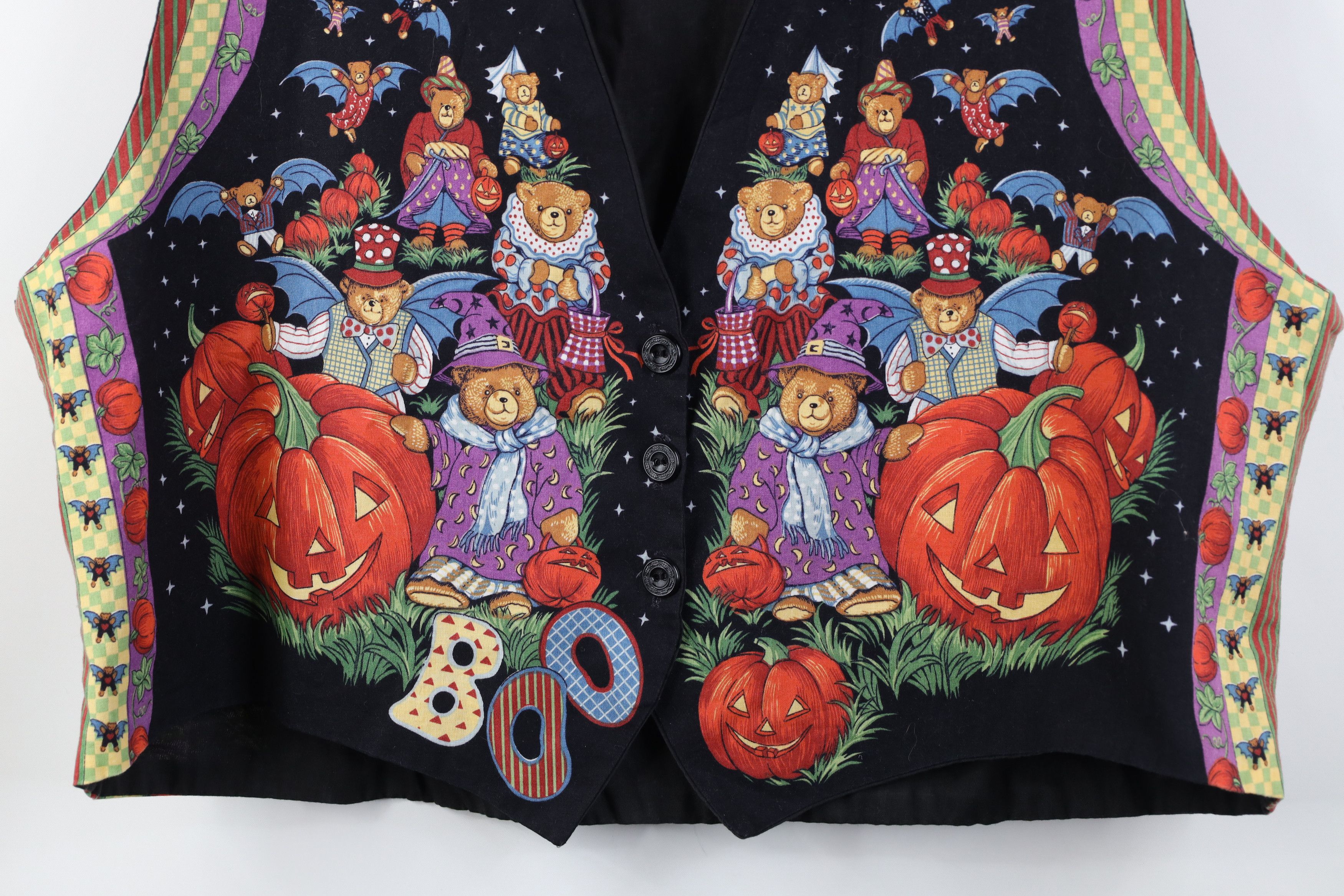 Vintage Vintage 90s Streetwear Halloween Pumpkin Witch Vest Jacket Size XL / US 12-14 / IT 48-50 - 3 Thumbnail