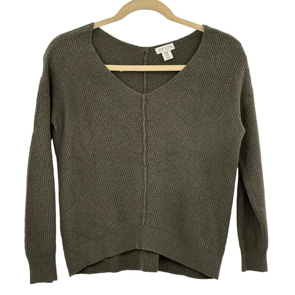 Other Olive Green Knitted Sweater Size M V-Neck Pullover Grandmaco Size M / US 6-8 / IT 42-44 - 1 Thumbnail