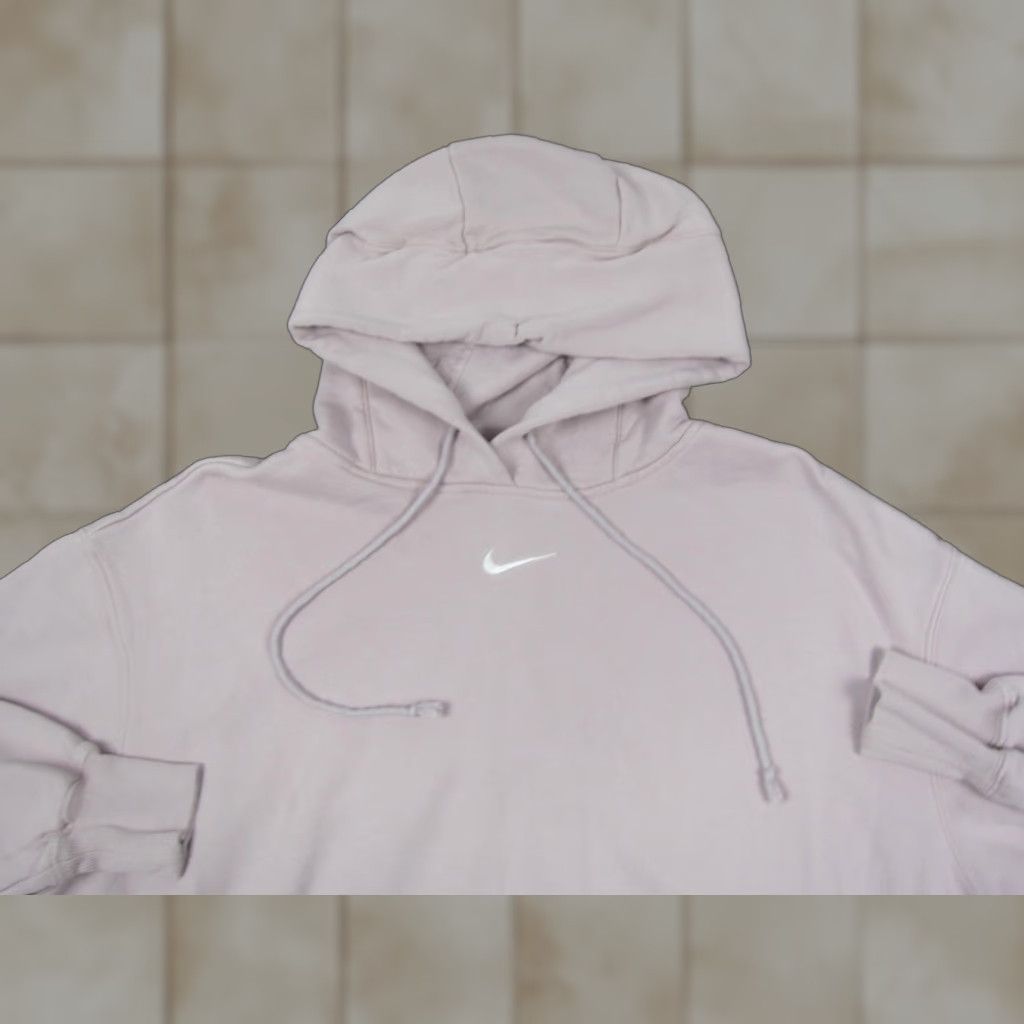 Nike NIKE Hoodie Mens L Pink Mauve Center Swoosh Fleece Sweatshirt Pullover Sportswear 90s Hooded Pockets Size US L / EU 52-54 / 3 - 1 Thumbnail
