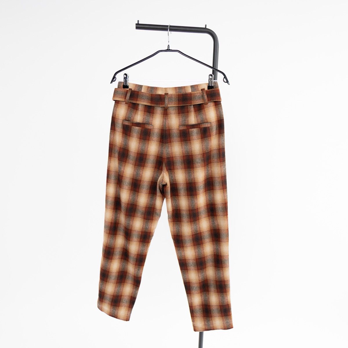 Other Raffaello Rossi Marin Women Check Trousers Brown Orange Wool Size 27" / US 4 / IT 40 - 2 Thumbnail