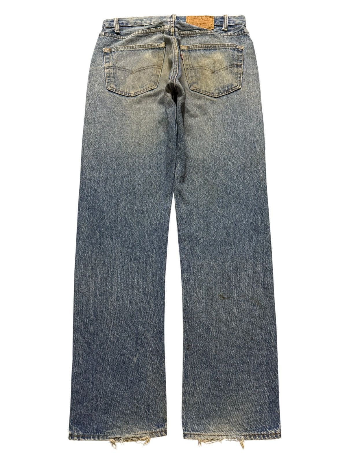 Levi's Vintage 80s Levis 501 Retro Blue Mud Wash Straight Leg Jeans Size US 30 / EU 46 - 2 Thumbnail