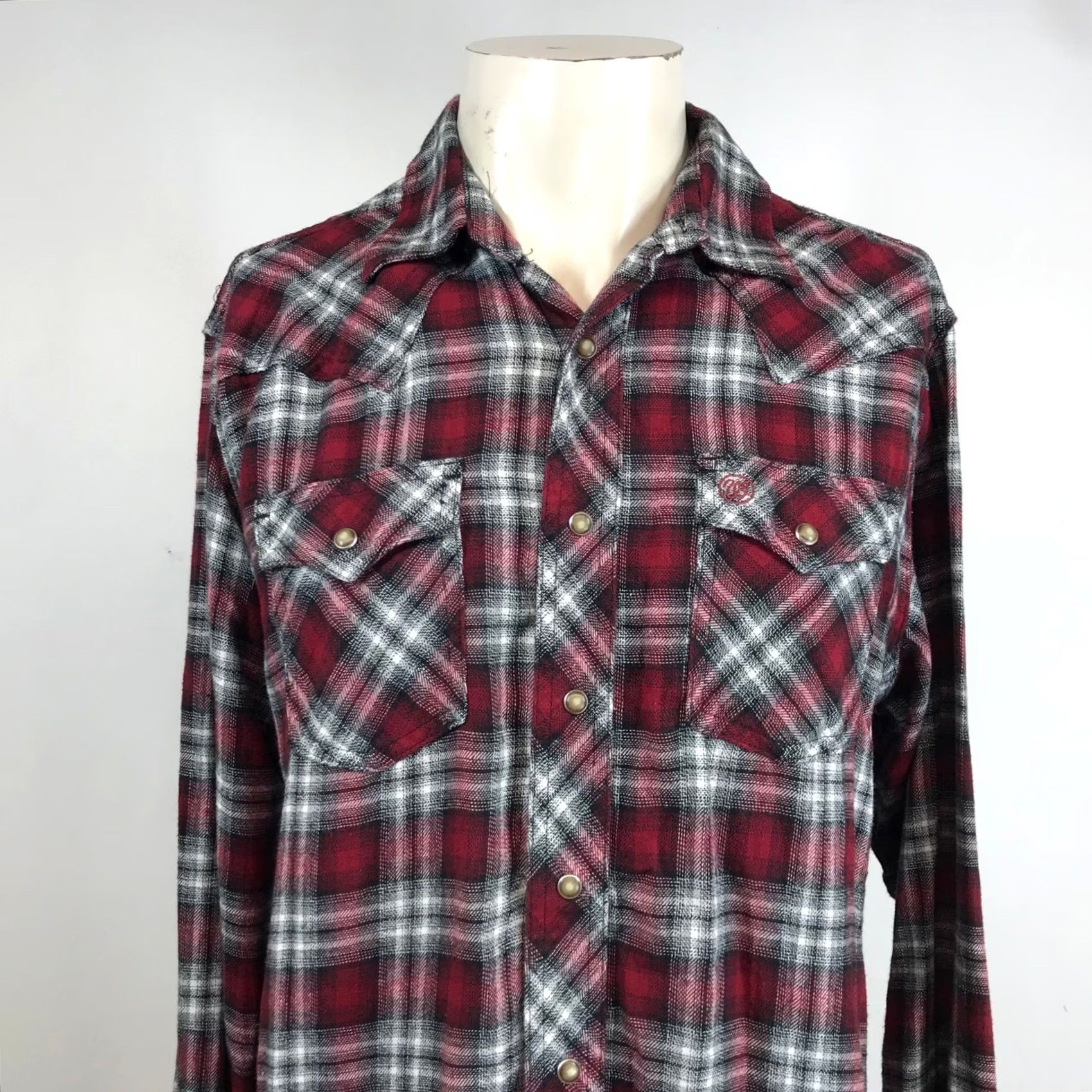 Wrangler Wrangler Retro Western Shirt Mens Large Red Black Plaid Flannel Snap Button Up Size US L / EU 52-54 / 3 - 2 Thumbnail