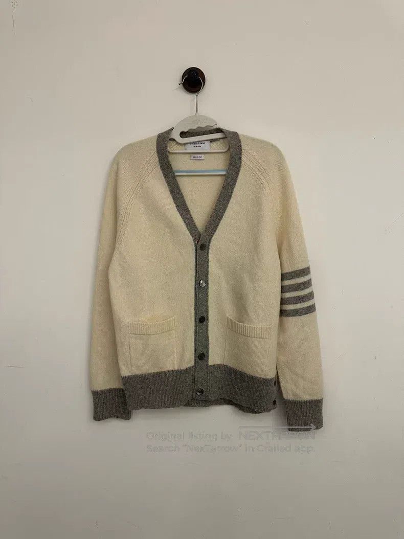 Thom Browne Thom Browne White Wool Open-Cardigan Size US S / EU 44-46 / 1 - 1 Thumbnail