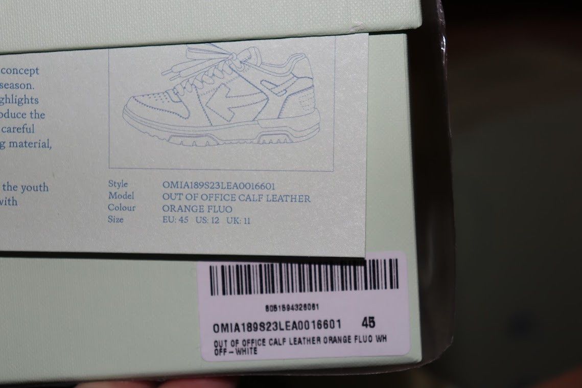Off-White o1rshd1 Q: 2 / Out of Office Sneakers in Fluo Orange & White Size US 12 / EU 45 - 17 Thumbnail