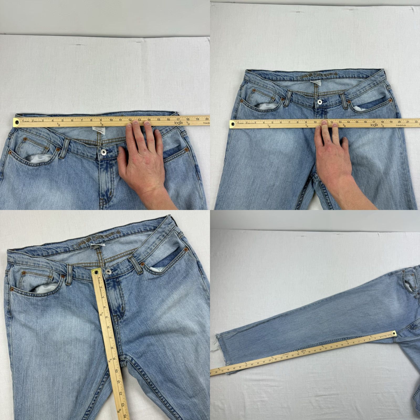 Vintage VINTAGE No Boundaries Jeans Women Tall 15 Blue 90s Grunge Y2K 2000s Punk Straight Jeans Womens Size 36" / US 14 / IT 50 - 8 Thumbnail