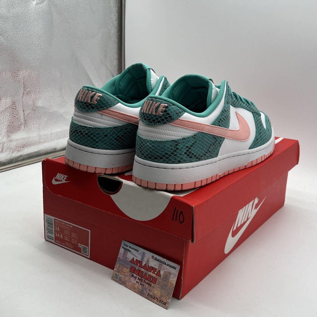 Nike Nike dunk low washed teal snakeskin Size US 13 / EU 46 - 5 Thumbnail