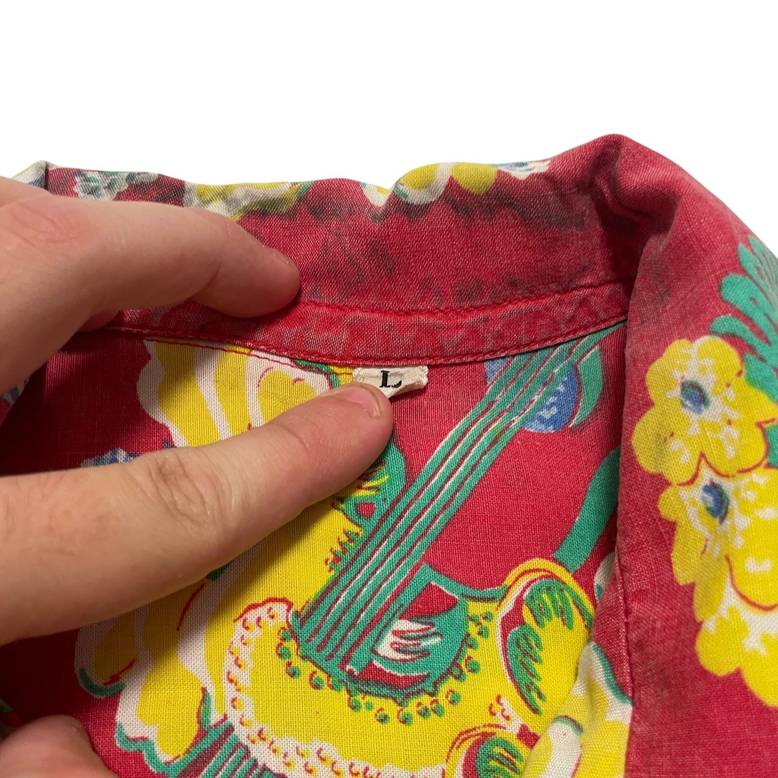 Vintage True Vintage 50s 60s Loop Collar Hawaiian Button Up Shirt L Size US L / EU 52-54 / 3 - 4 Thumbnail