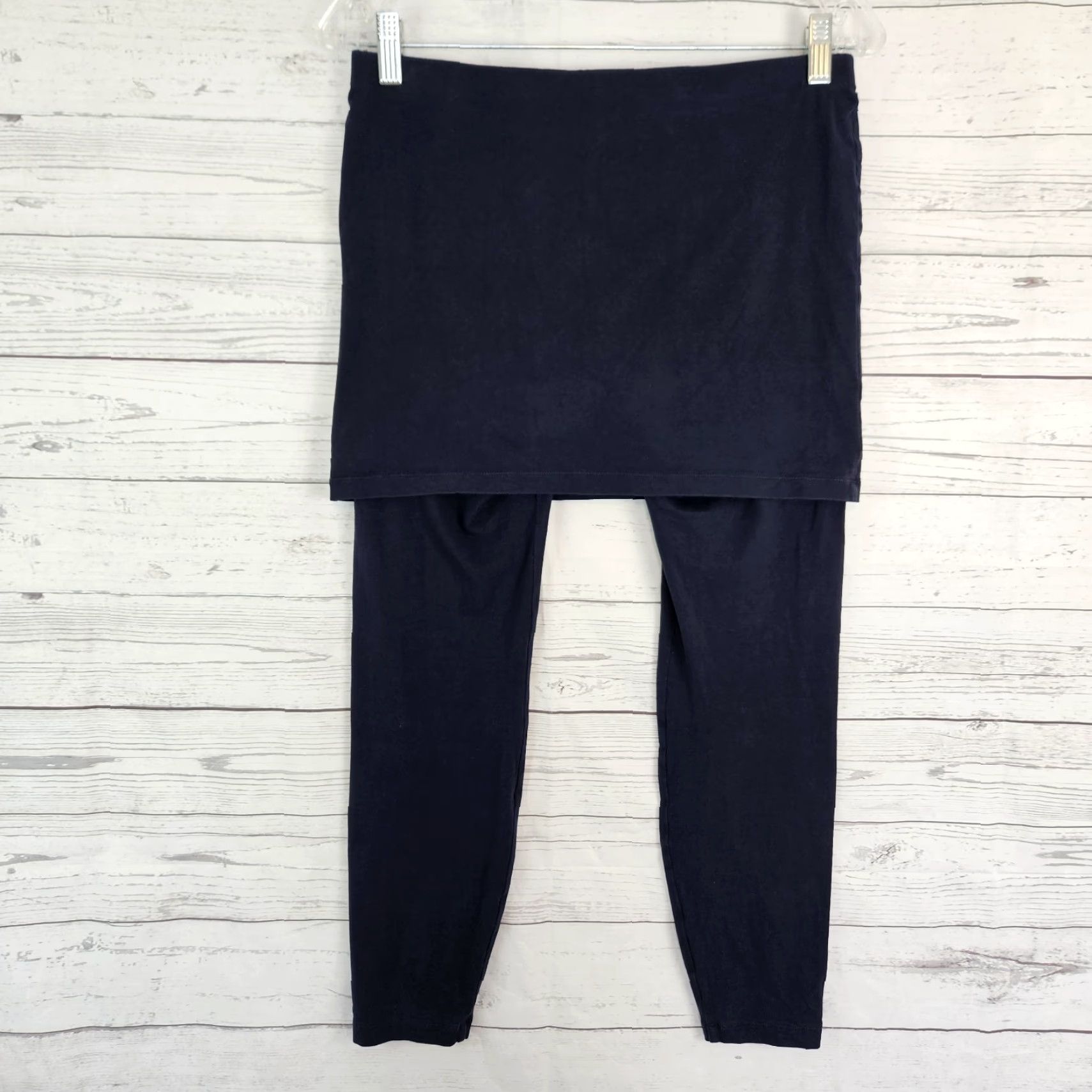 Vintage Cabi Womens Cropped Skirted Leggings Sz Small Solid Blue Pull On Size 28" / US 6 / IT 42 - 3 Thumbnail