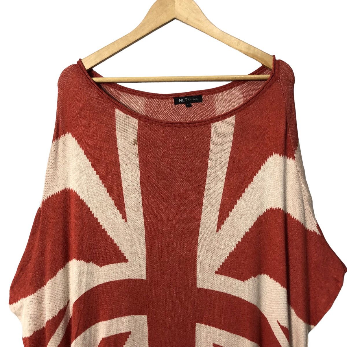 Homespun Knitwear Vintage Net Ladies Britain Flag Knitwear Cardigan Size ONE SIZE - 4 Thumbnail