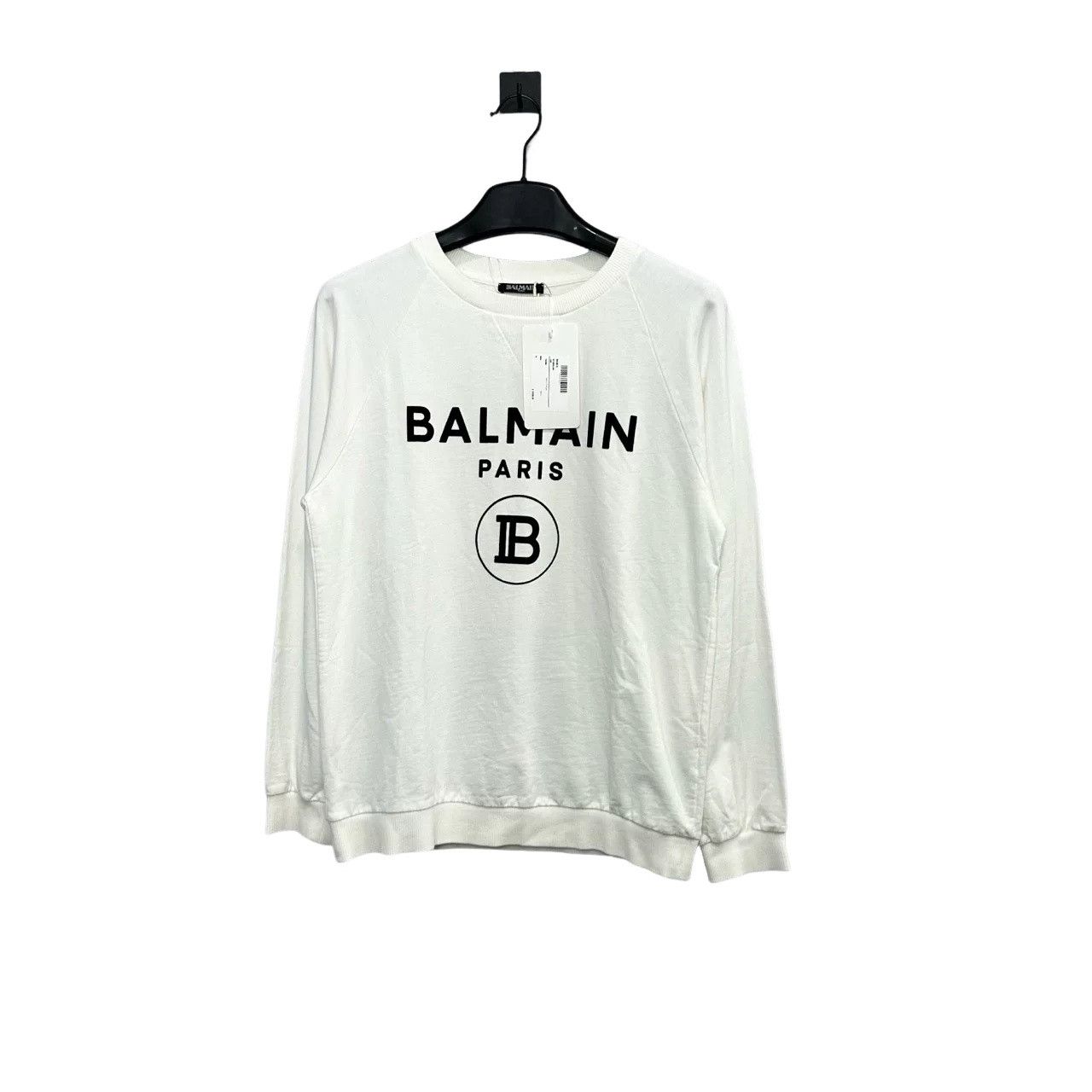 Balmain Balmain Logo Cotton Sweatshirt White Size XS / US 0-2 / IT 36-38 - 1 Thumbnail