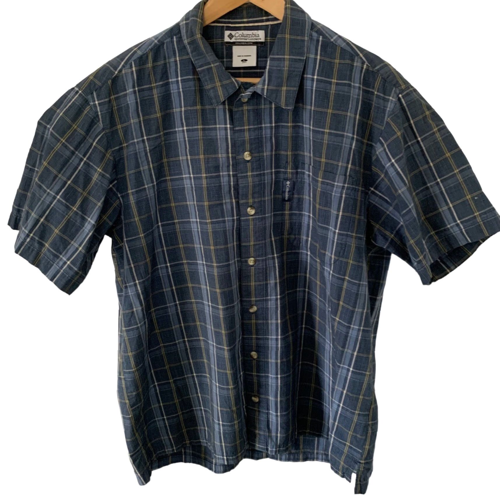 Vintage Columbia Shirt Mens L Blue Plaid Button-Up Cotton Short Sleeve Outdoor Outdoors Casual Travel Size US L / EU 52-54 / 3 - 6 Thumbnail