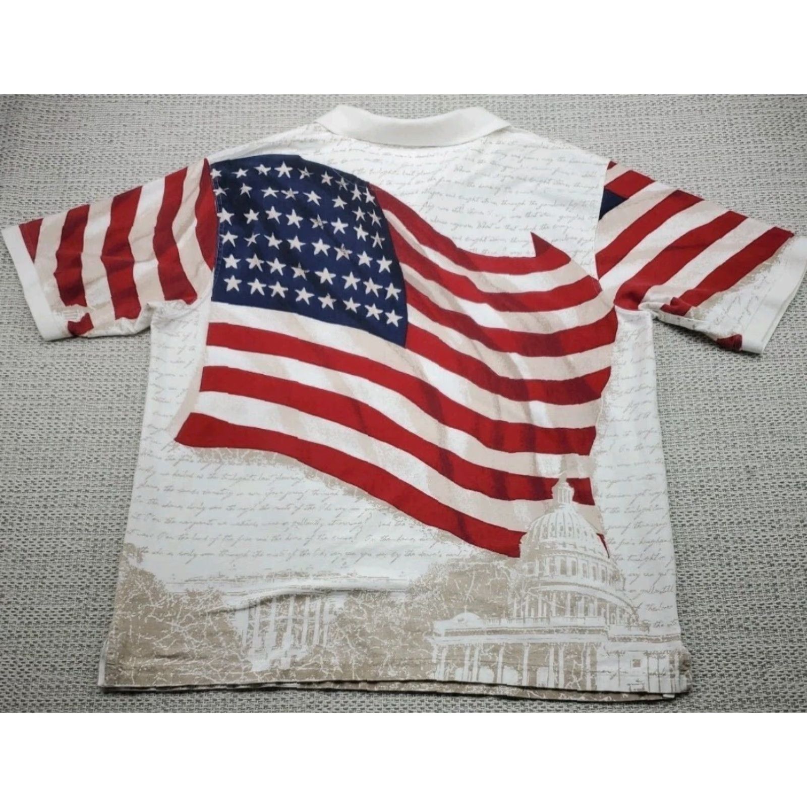 Cotton Traders Cotton Traders Sport Polo Shirt Mens 2XL USA Flag Short Sleeve Stars Stripes Multicolor Size US XXL / EU 58 / 5 - 7 Thumbnail