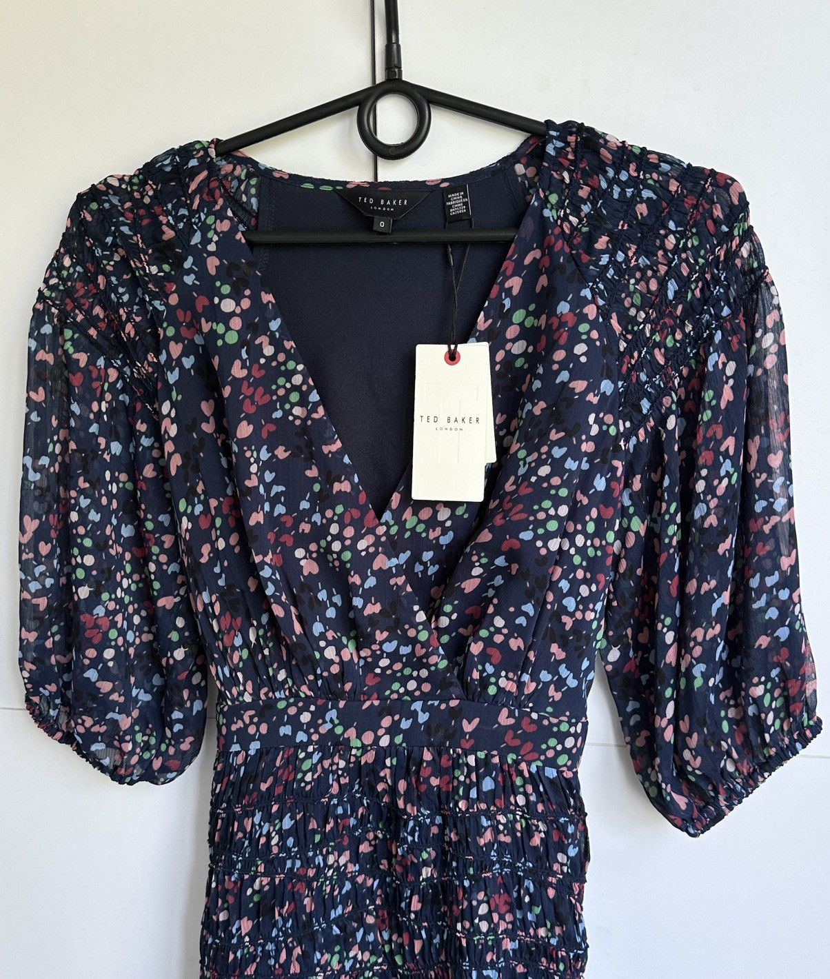 Ted Baker Ted Baker Mini Dress Womens Navy Casadee Smock Panel Wrap Size XS / US 0-2 / IT 36-38 - 8 Thumbnail