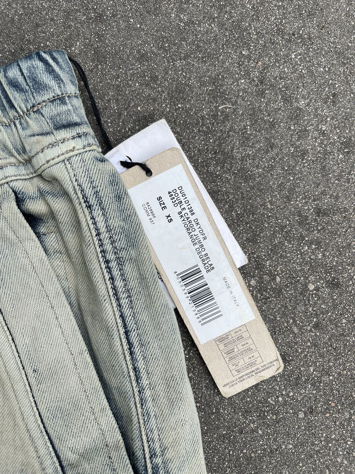 Rick Owens SS24 DRKSHDW denim double bela cargos distressed jumbo nwt Size US 33 - 8 Thumbnail