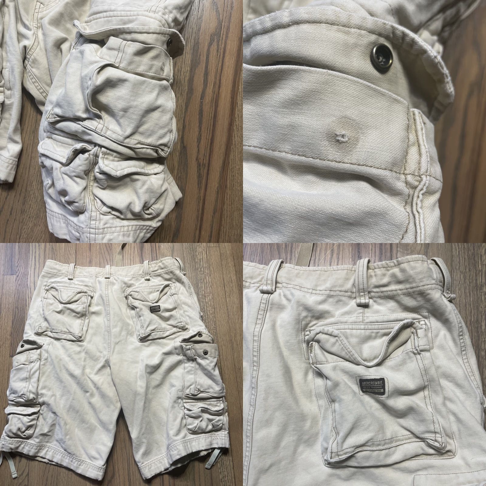 Abercrombie & Fitch VINTAGE Abercrombie & Fitch Cargo Shorts Men’s SZ 34 Beige 7 Pocket Distressed Heavy Pockets Y2K VTG Mens Size US 34 / EU 50 - 9 Thumbnail