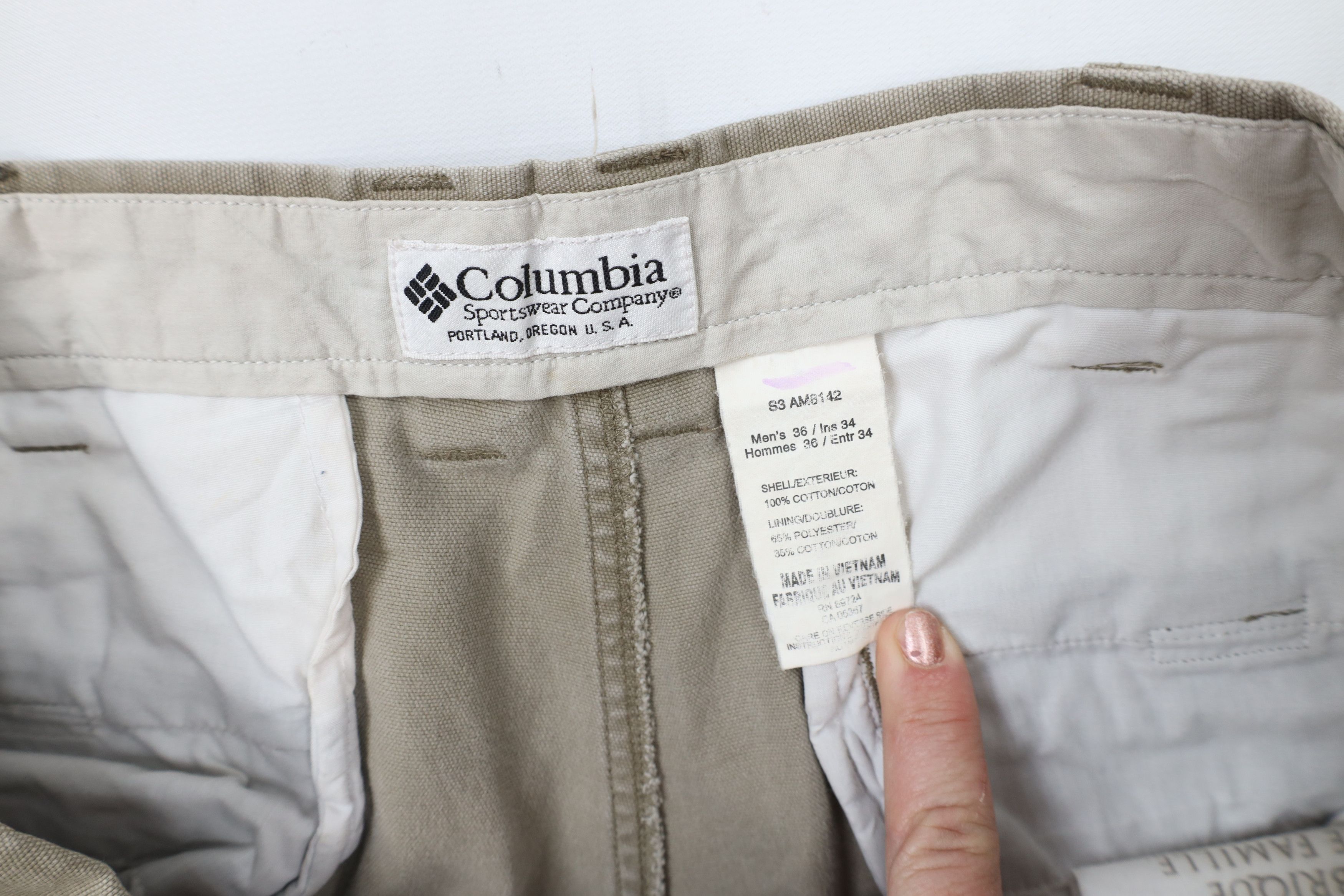 Columbia × Vintage Vintage Columbia Spell Out Canvas Wide Leg Pants Beige Size US 36 / EU 52 - 10 Thumbnail