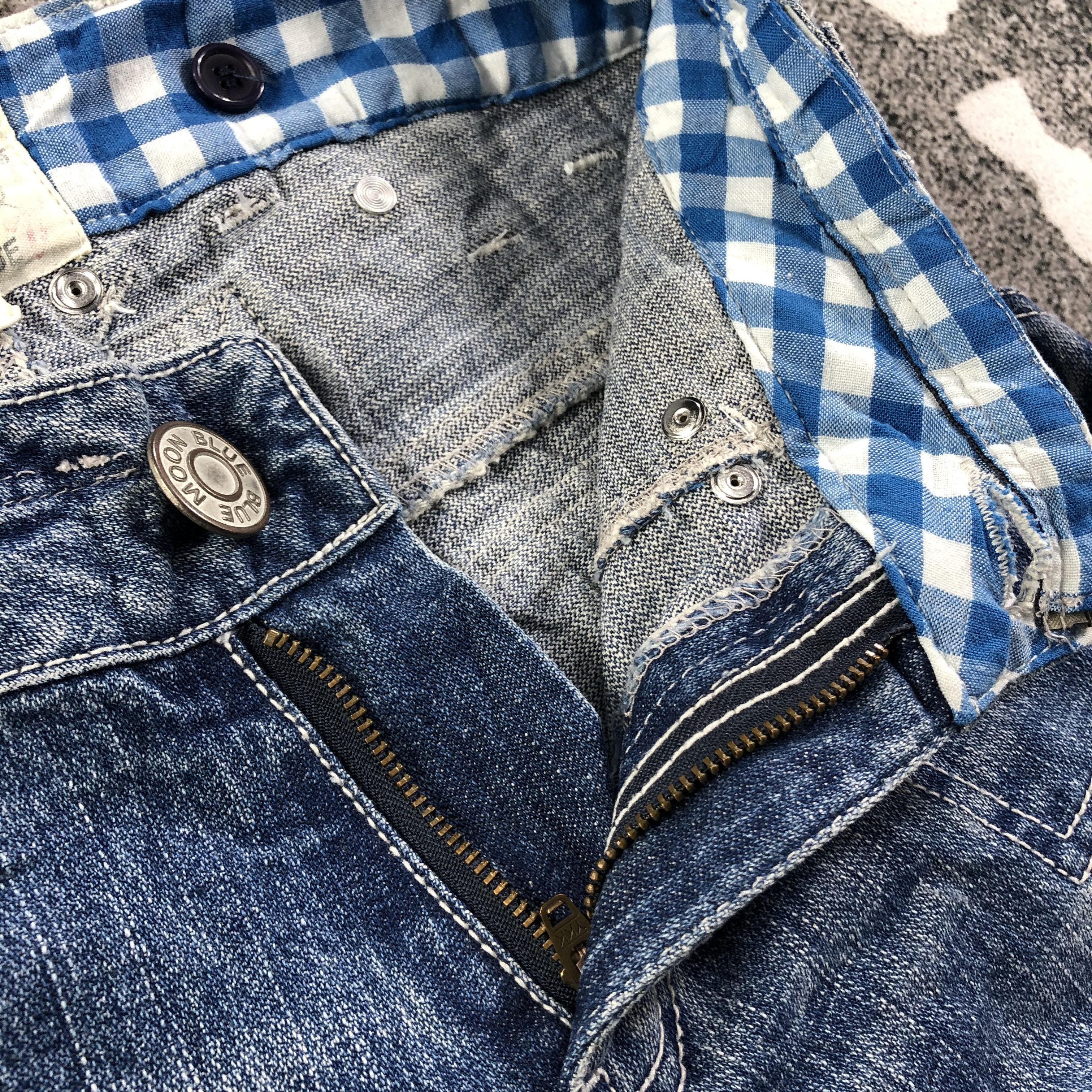 Japanese Brand Blue Moon Blue Cargo Jeans Multi Pocket Flare Denim KJ1536 Size 28" / US 6 / IT 42 - 7 Thumbnail