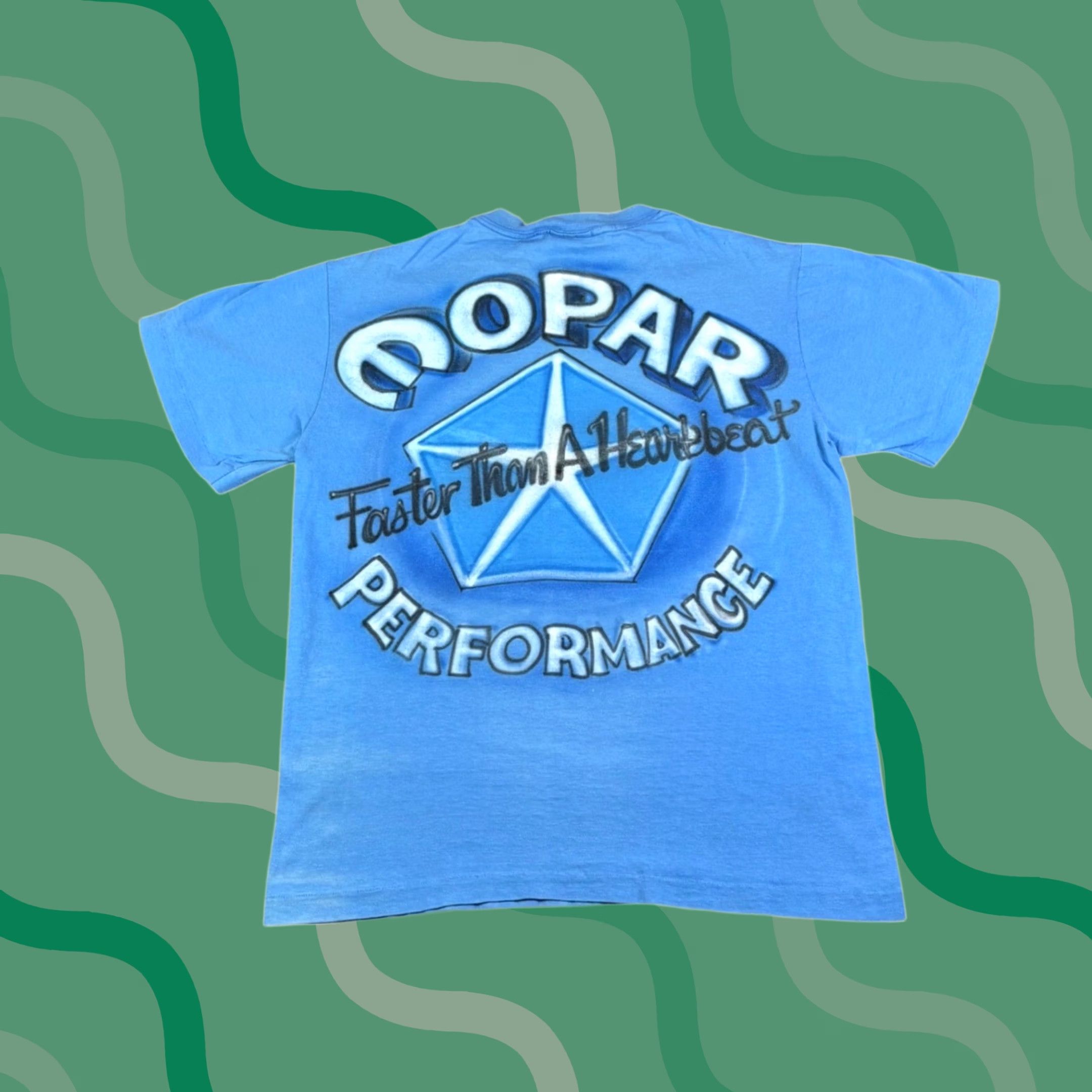 Vintage VINTAGE Morey Boogie T Shirt Blue Single Stitch Large USA Mopar Performance Mens Size US L / EU 52-54 / 3 - 1 Thumbnail
