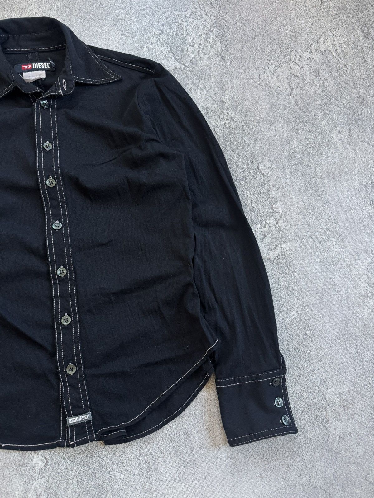 Diesel Diesel M/size black mesh blouse shirts button up avantgarde Size M / US 6-8 / IT 42-44 - 6 Thumbnail