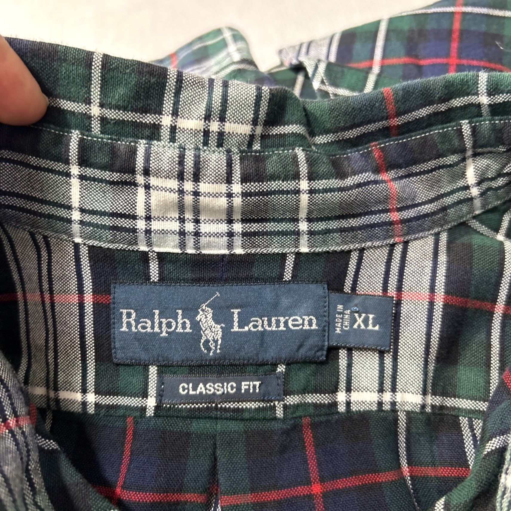 Polo Ralph Lauren Polo Ralph Lauren Classic Fit OXFORD Plaid Button-Down Shirt Men XL Green Size US XL / EU 56 / 4 - 7 Thumbnail