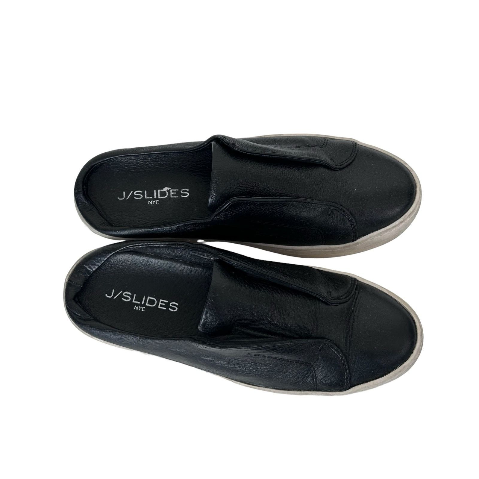 J/Slides J Slides Black Leather Slip On Shoes Sz 6 Size US 6 / IT 36 - 2 Thumbnail