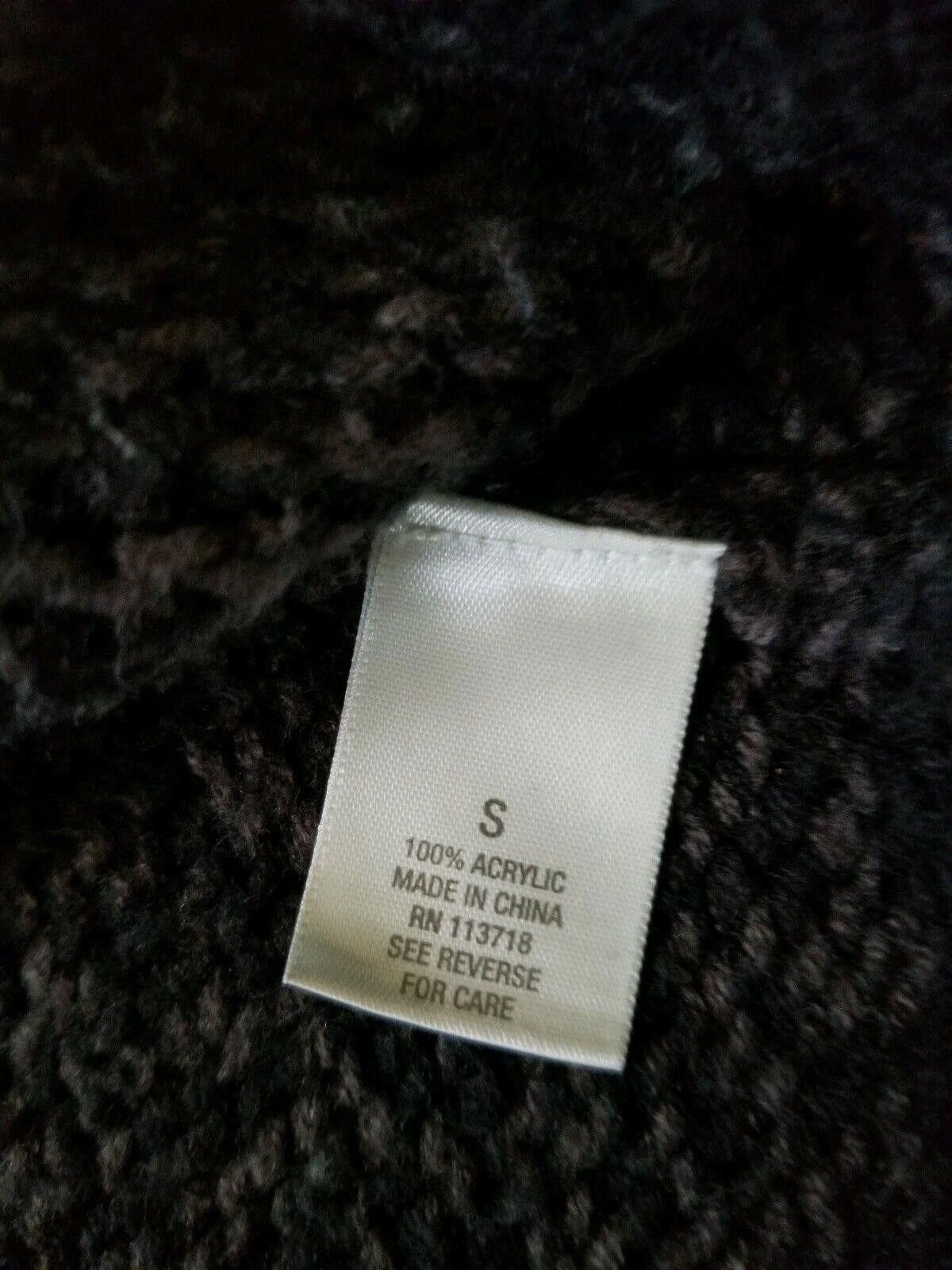 Other Dressbarn Sweater Small Short Sleeve Chunky Knit Hood Black Size S / US 4 / IT 40 - 5 Thumbnail