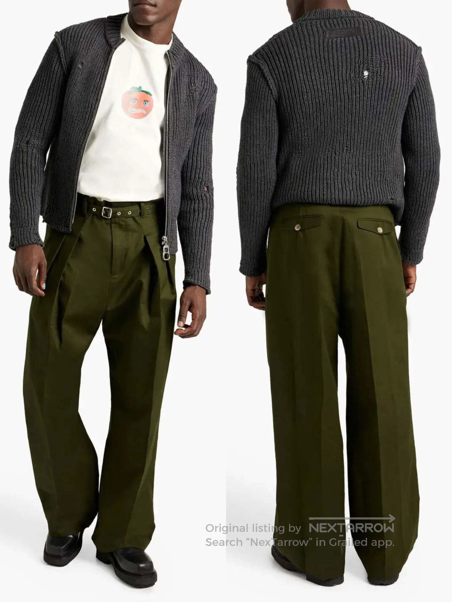 JW Anderson JW Anderson Military Green Pleated Wide Leg Casual Pants Size US 32 / EU 48 - 6 Thumbnail