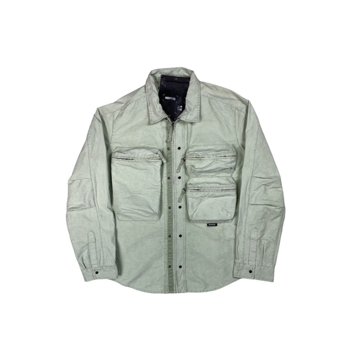 image of Archival Clothing x Avant Garde Nemen Jacket Tats Zipped Parachute Overshirt Original in Green (Siz