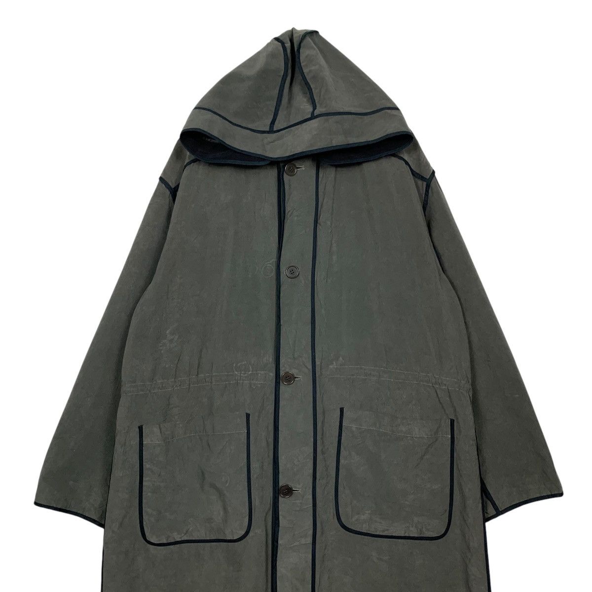 Japanese Brand Vintage DOMINIQUE MORLOTTI PARIS Hooded Long Coat #2453-C110 Size US M / EU 48-50 / 2 - 3 Thumbnail