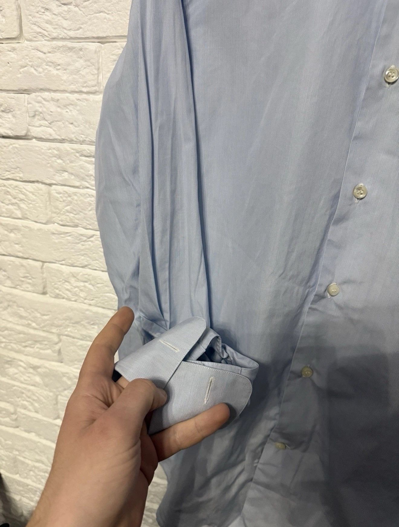 Salvatore Ferragamo Salvatore Ferragamo Auth Shirt Striped Patern Italy Made Size US L / EU 52-54 / 3 - 4 Thumbnail