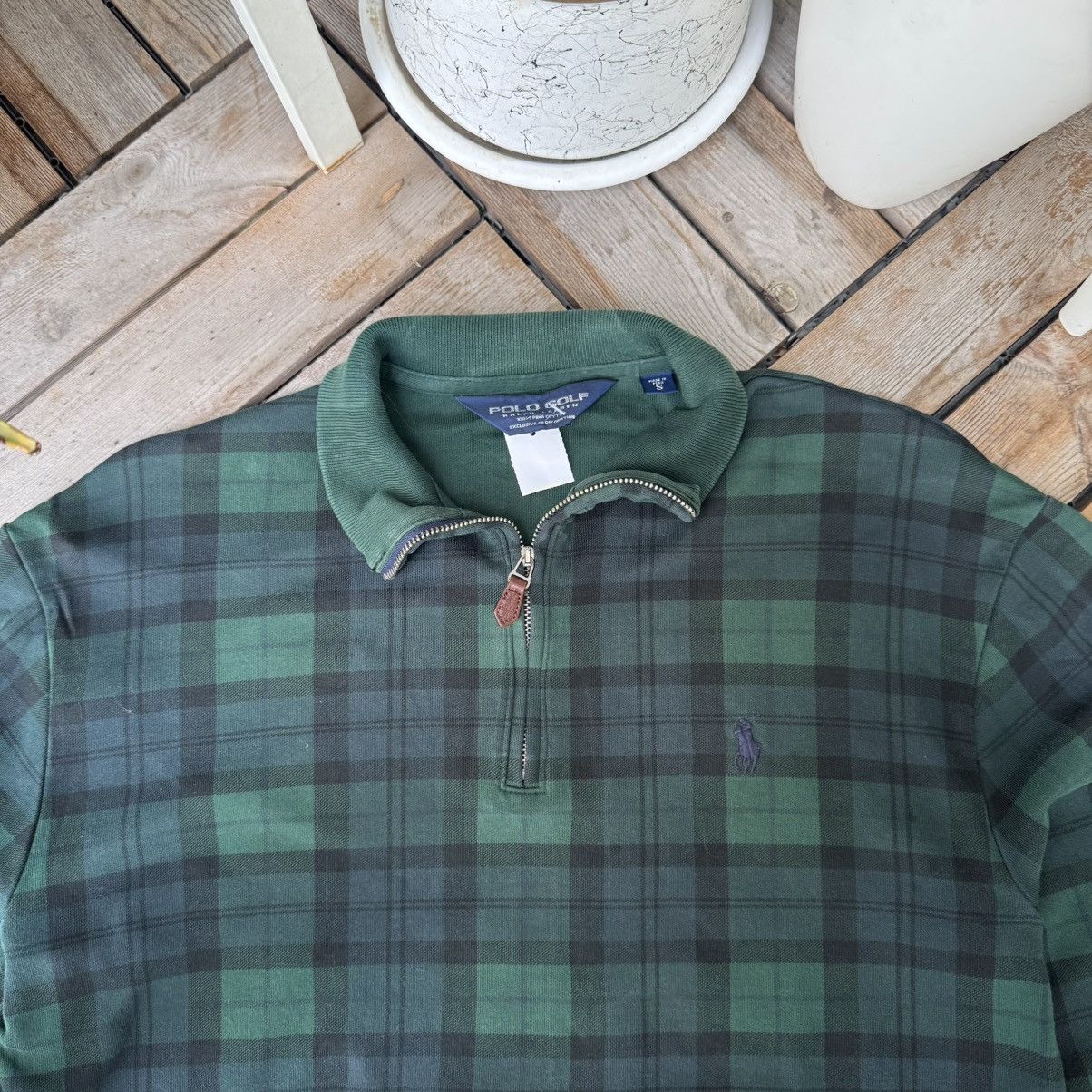 Polo Ralph Lauren Polo Golf Ralph Lauren Plaid Sweater Half Zipper Size US S / EU 44-46 / 1 - 2 Thumbnail