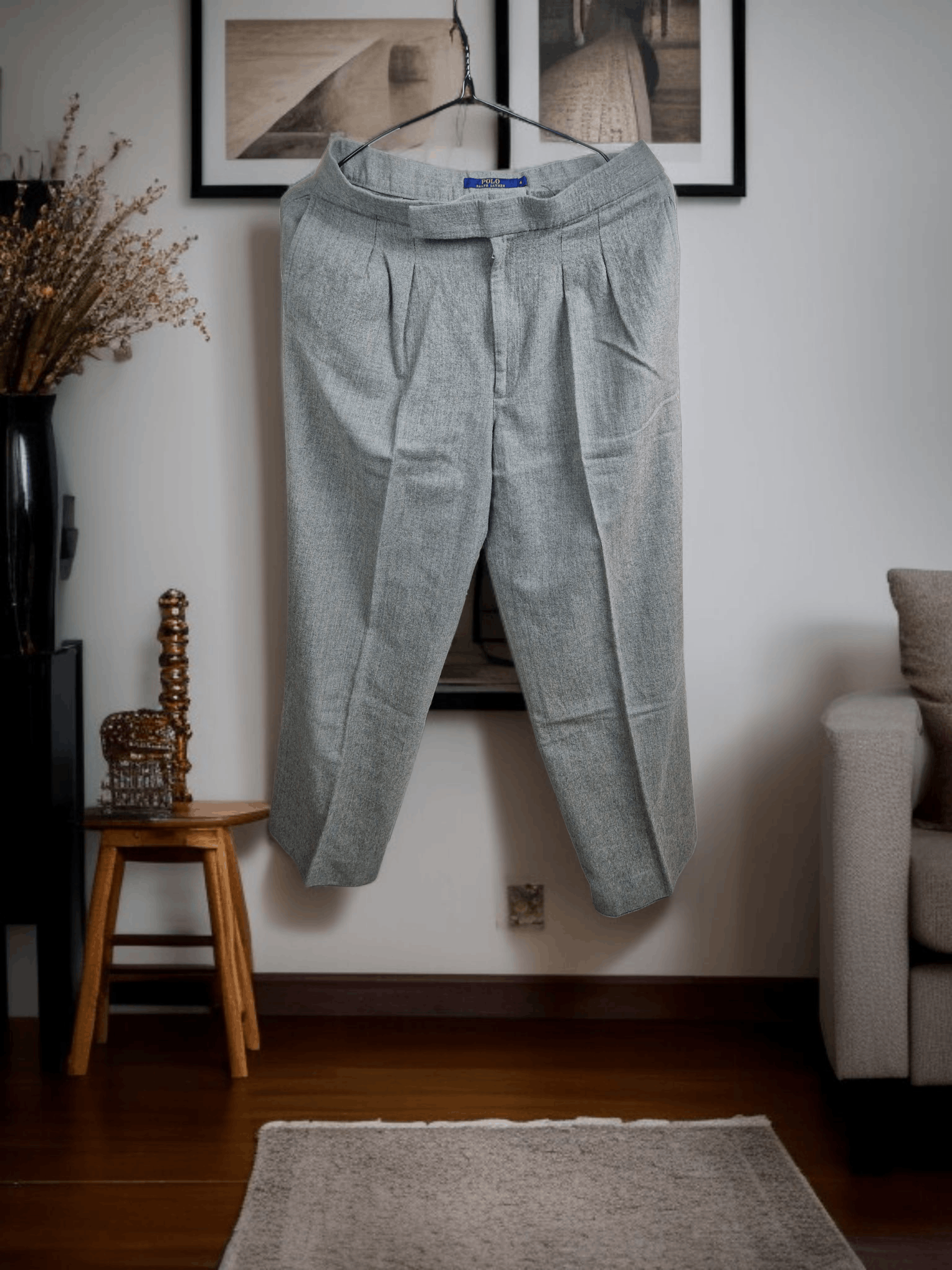 Polo Ralph Lauren Polo Ralph Lauren Pleated Wool Herringbone High Waist Size 27" / US 4 / IT 40 - 2 Thumbnail