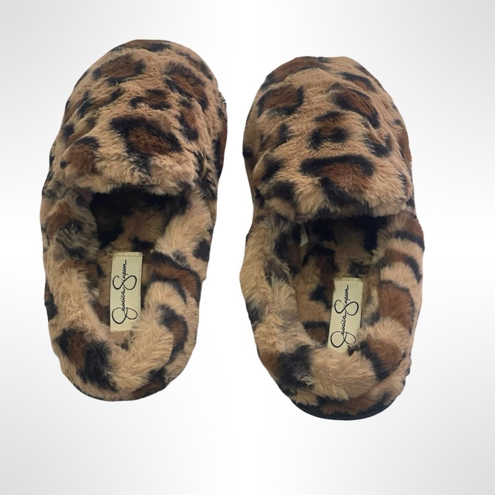 Other Jessica Simpson Leopard Print Fuzzy Slippers size 7.5 Size US 7.5 / IT 37.5 - 3 Thumbnail