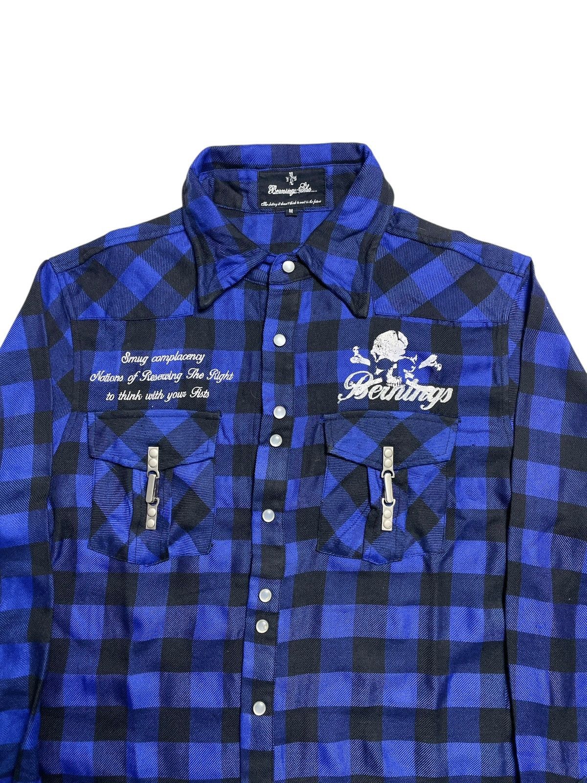 KMRii 2000’s Berning Sho - Vkei Style Poem Skull Logo Button Shirt Size US M / EU 48-50 / 2 - 5 Thumbnail